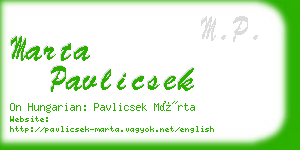 marta pavlicsek business card